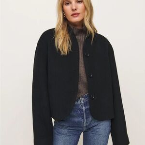 Reformation Owen Women's Black Button-Up Jacket